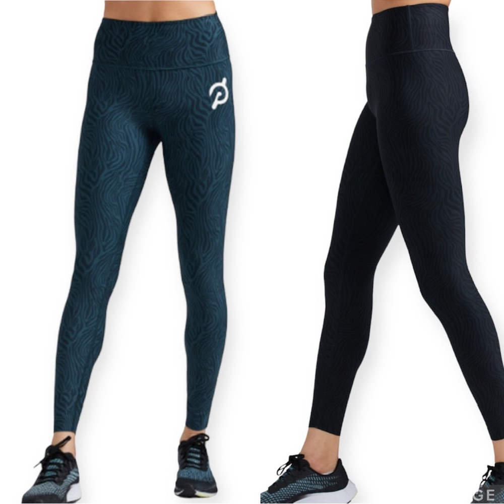 Peloton Cadent High-Rise Reversible Zebra Print Legging Black/Blue size Medium